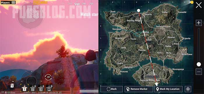 PUBG Mobile looking at map